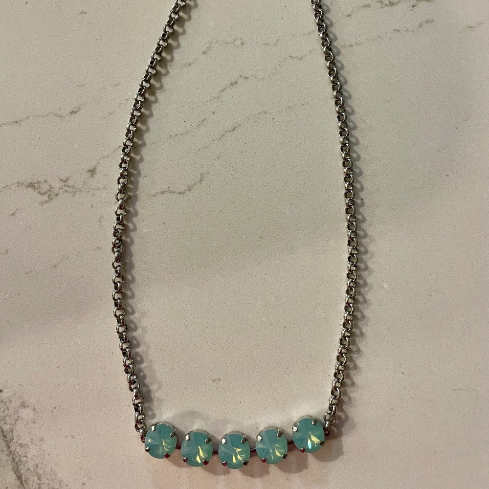 Beautiful Crystal Blue Swarovski Necklace - 16"